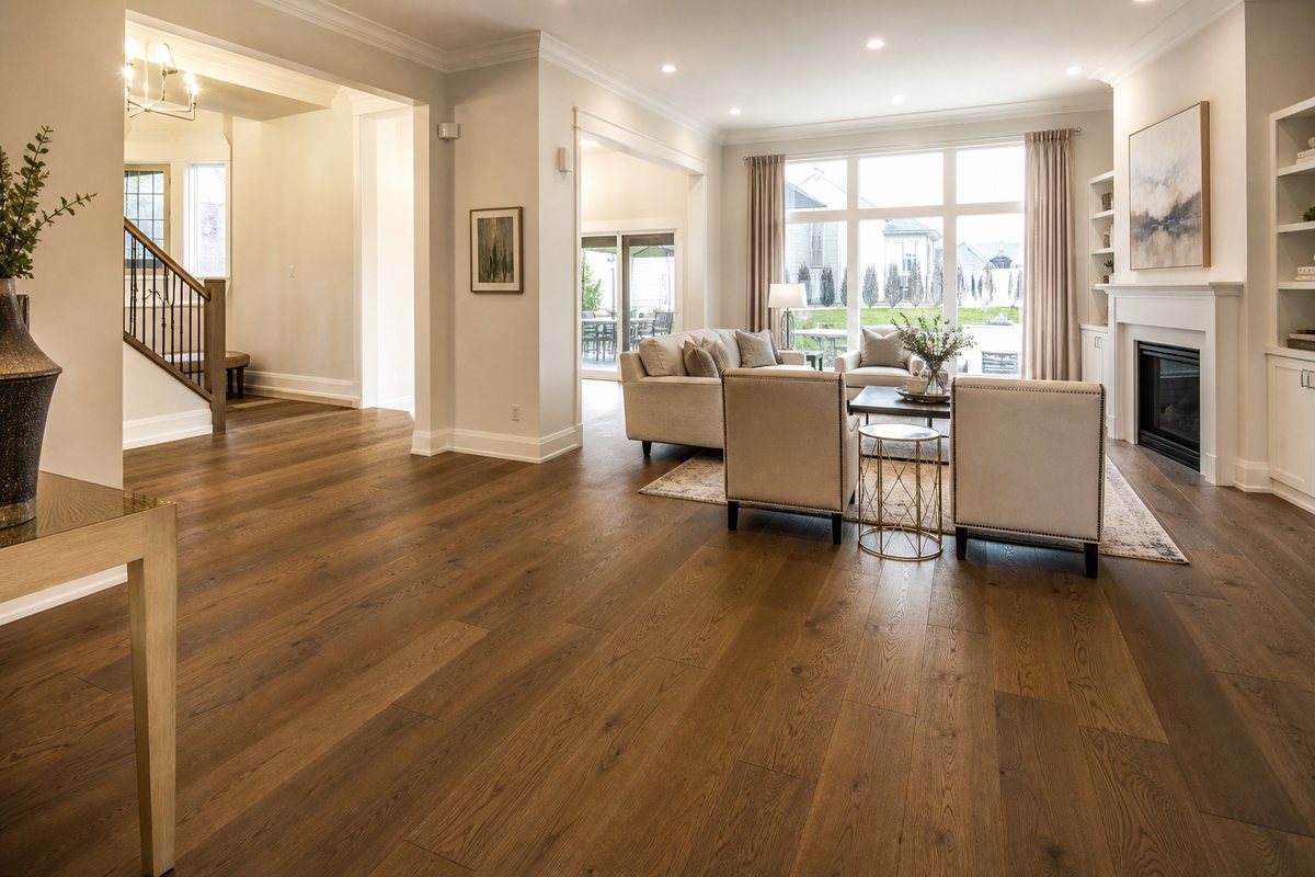 Hardwood living room flooring, Ottawa